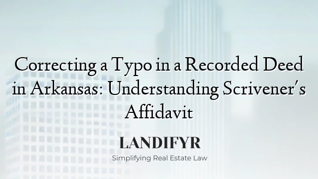 Correcting a Typo in a Recorded Deed in Arkansas: Understanding Scrivener's Affidavit