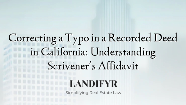 Correcting a Typo in a Recorded Deed in California: Understanding Scrivener's Affidavit