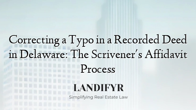Correcting a Typo in a Recorded Deed in Delaware: The Scrivener's Affidavit Process
