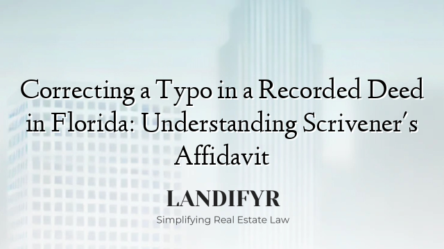 Correcting a Typo in a Recorded Deed in Florida: Understanding Scrivener's Affidavit