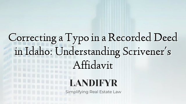 Correcting a Typo in a Recorded Deed in Idaho: Understanding Scrivener's Affidavit