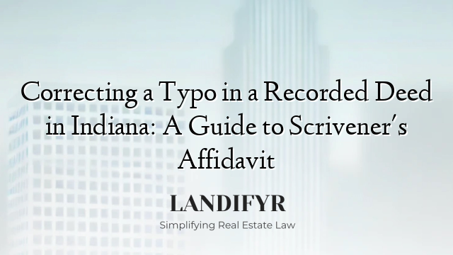 Correcting a Typo in a Recorded Deed in Indiana: A Guide to Scrivener's Affidavit