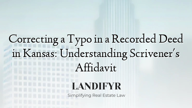 Correcting a Typo in a Recorded Deed in Kansas: Understanding Scrivener's Affidavit