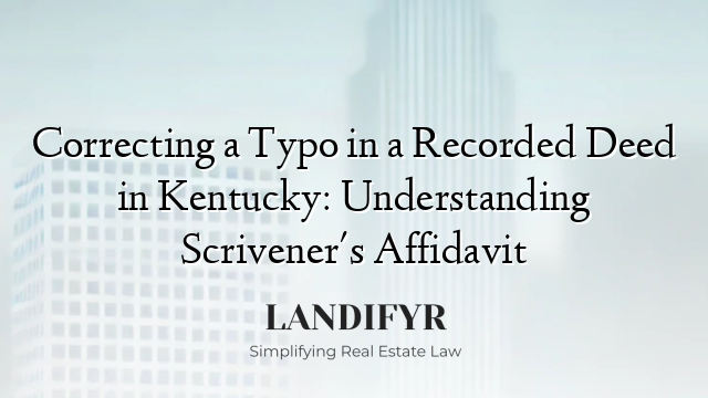 Correcting a Typo in a Recorded Deed in Kentucky: Understanding Scrivener's Affidavit