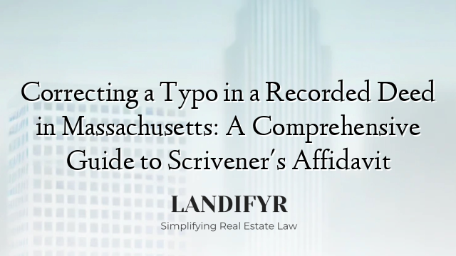 Correcting a Typo in a Recorded Deed in Massachusetts: A Comprehensive Guide to Scrivener's Affidavit