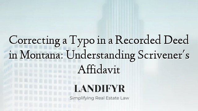 Correcting a Typo in a Recorded Deed in Montana: Understanding Scrivener's Affidavit