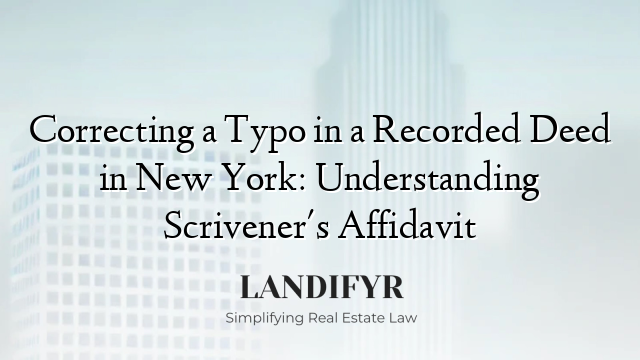 Correcting a Typo in a Recorded Deed in New York: Understanding Scrivener's Affidavit