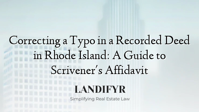 Correcting a Typo in a Recorded Deed in Rhode Island: A Guide to Scrivener's Affidavit