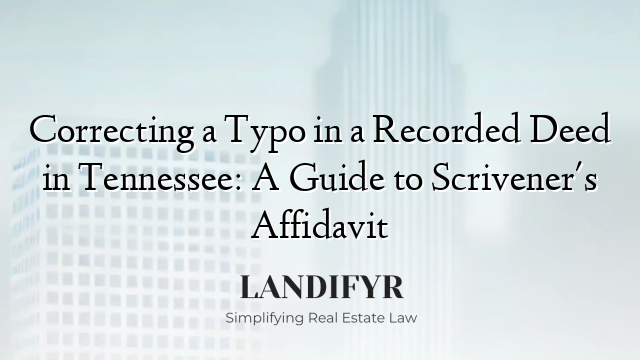 Correcting a Typo in a Recorded Deed in Tennessee: A Guide to Scrivener's Affidavit