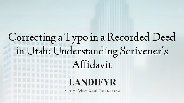 Correcting a Typo in a Recorded Deed in Utah: Understanding Scrivener's Affidavit