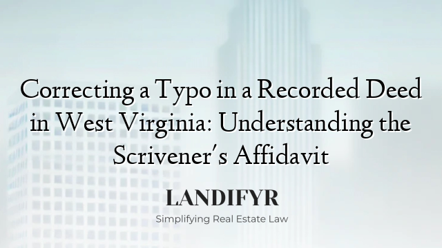 Correcting a Typo in a Recorded Deed in West Virginia: Understanding the Scrivener's Affidavit