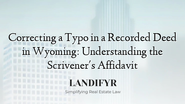 Correcting a Typo in a Recorded Deed in Wyoming: Understanding the Scrivener's Affidavit