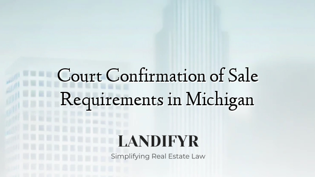 Court Confirmation of Sale Requirements in Michigan