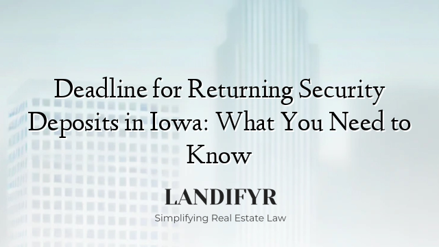 Deadline for Returning Security Deposits in Iowa: What You Need to Know