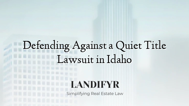 Defending Against a Quiet Title Lawsuit in Idaho