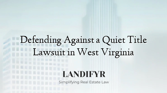 Defending Against a Quiet Title Lawsuit in West Virginia