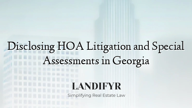 Disclosing HOA Litigation and Special Assessments in Georgia