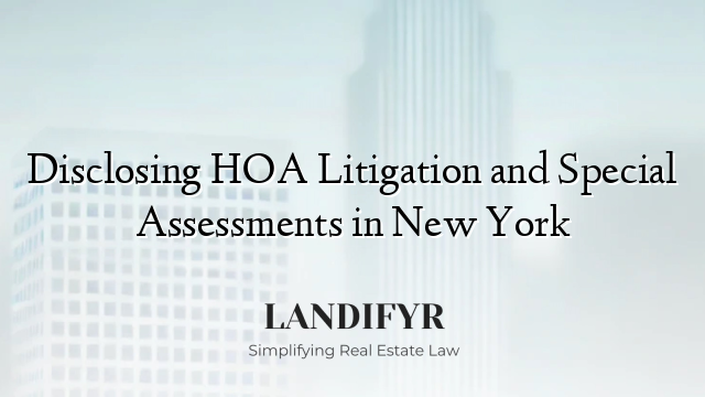 Disclosing HOA Litigation and Special Assessments in New York