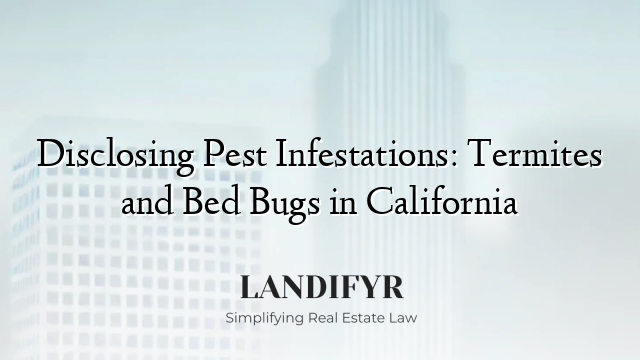 Disclosing Pest Infestations: Termites and Bed Bugs in California