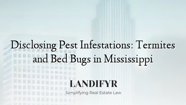 Disclosing Pest Infestations: Termites and Bed Bugs in Mississippi