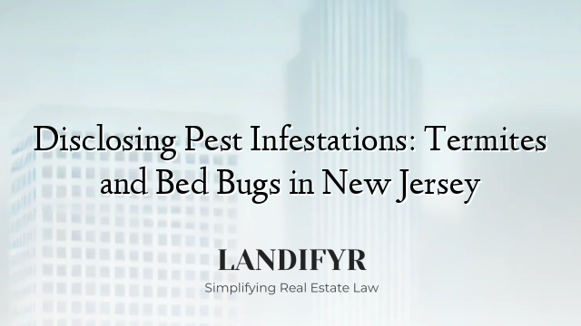 Disclosing Pest Infestations: Termites and Bed Bugs in New Jersey