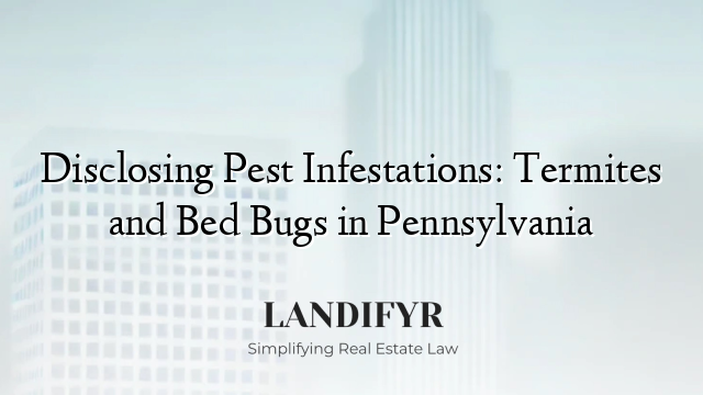 Disclosing Pest Infestations: Termites and Bed Bugs in Pennsylvania