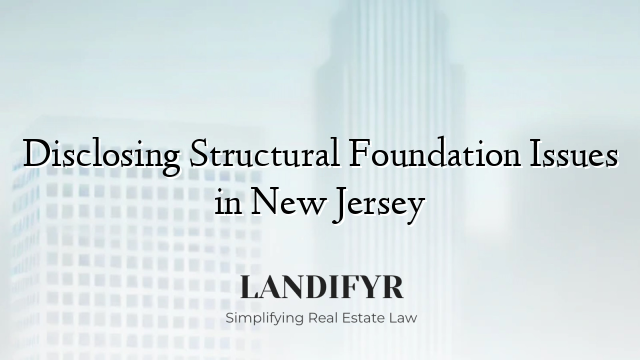 Disclosing Structural Foundation Issues in New Jersey