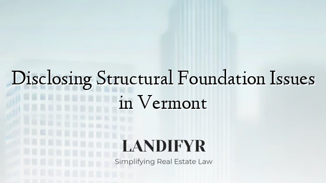 Disclosing Structural Foundation Issues in Vermont