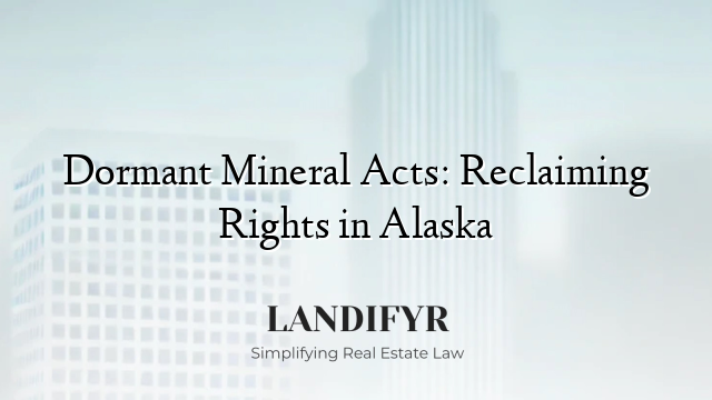 Dormant Mineral Acts: Reclaiming Rights in Alaska