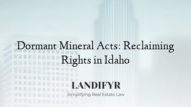 Dormant Mineral Acts: Reclaiming Rights in Idaho