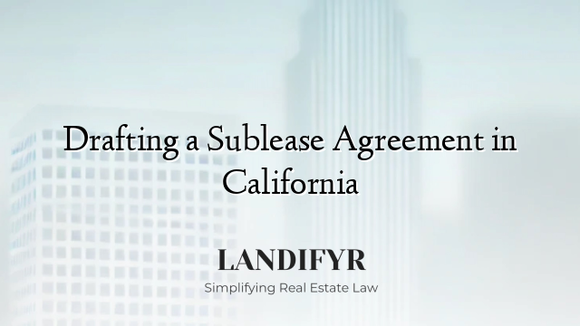 Drafting a Sublease Agreement in California