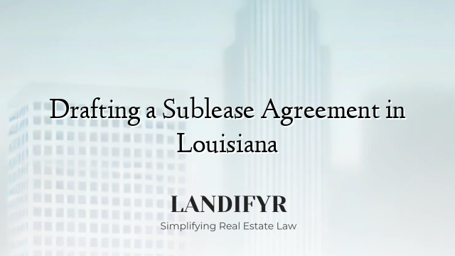 Drafting a Sublease Agreement in Louisiana