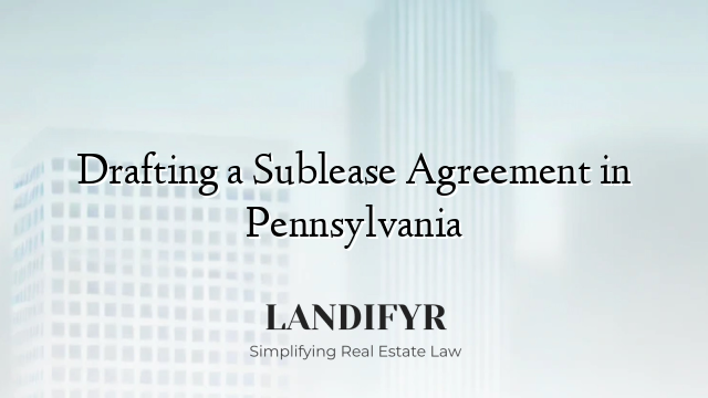 Drafting a Sublease Agreement in Pennsylvania