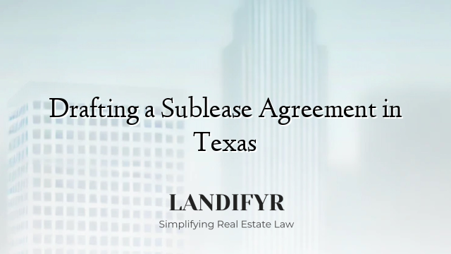 Drafting a Sublease Agreement in Texas