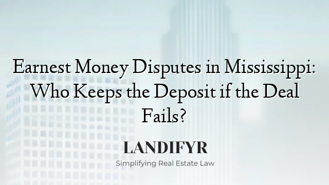Earnest Money Disputes in Mississippi: Who Keeps the Deposit if the Deal Fails?