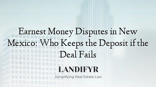 Earnest Money Disputes in New Mexico: Who Keeps the Deposit if the Deal Fails