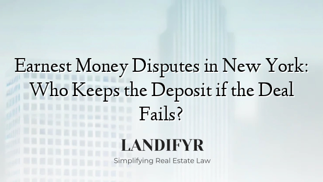Earnest Money Disputes in New York: Who Keeps the Deposit if the Deal Fails?