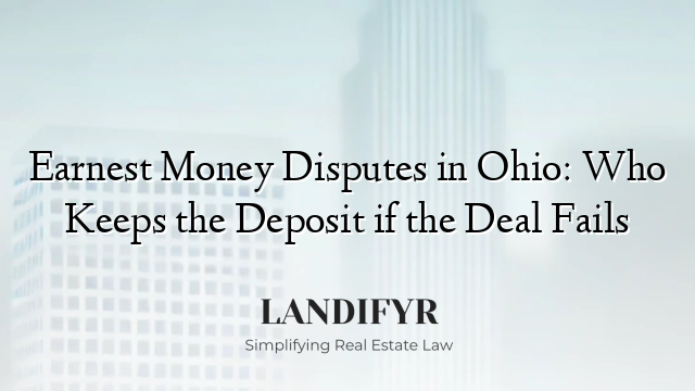 Earnest Money Disputes in Ohio: Who Keeps the Deposit if the Deal Fails