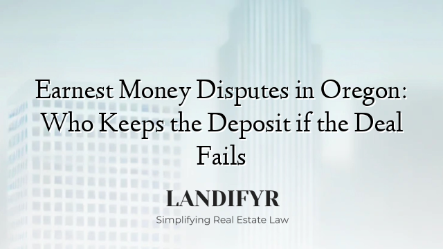 Earnest Money Disputes in Oregon: Who Keeps the Deposit if the Deal Fails