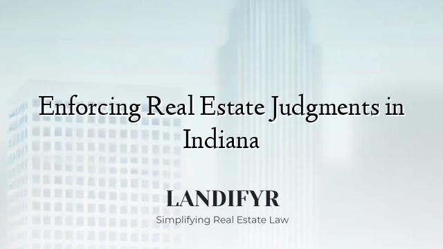 Enforcing Real Estate Judgments in Indiana
