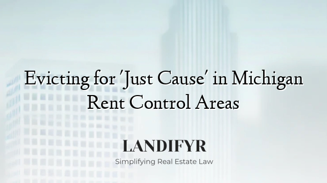 Evicting for 'Just Cause' in Michigan Rent Control Areas