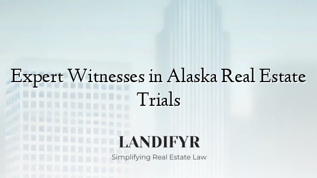 Expert Witnesses in Alaska Real Estate Trials