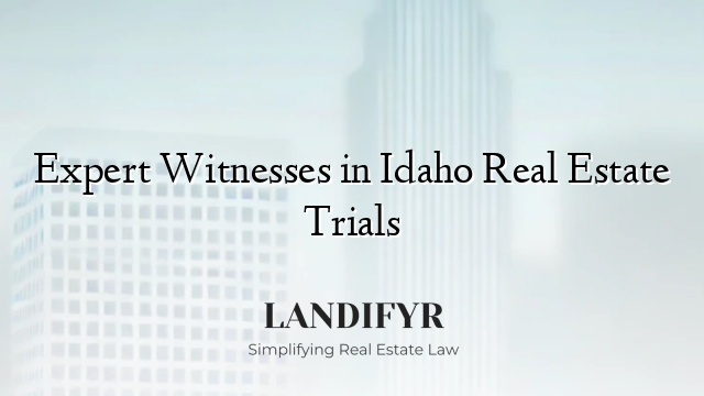 Expert Witnesses in Idaho Real Estate Trials