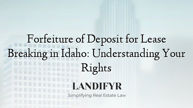 Forfeiture of Deposit for Lease Breaking in Idaho: Understanding Your Rights