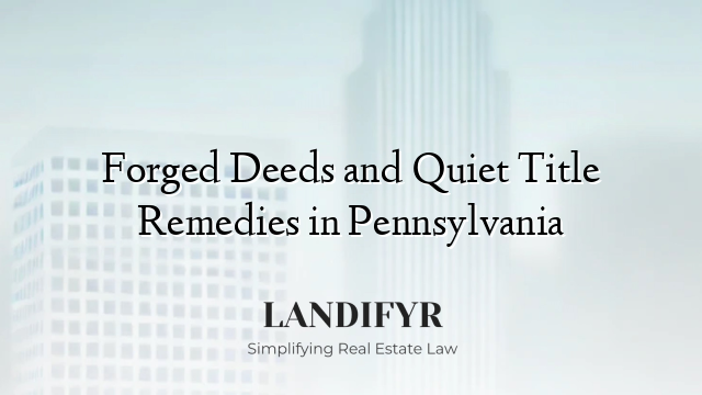 Forged Deeds and Quiet Title Remedies in Pennsylvania