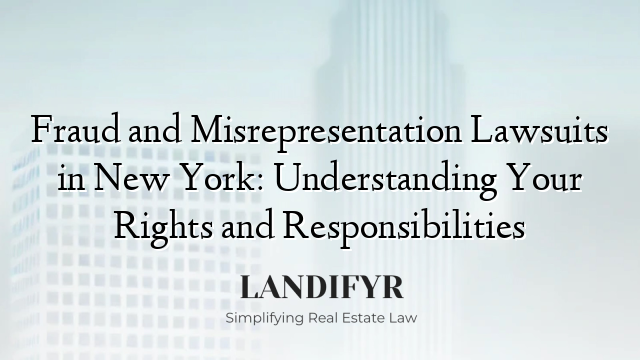 Fraud and Misrepresentation Lawsuits in New York: Understanding Your Rights and Responsibilities