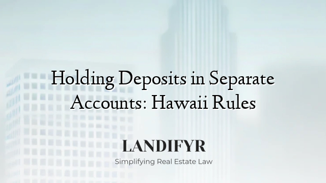 Holding Deposits in Separate Accounts: Hawaii Rules