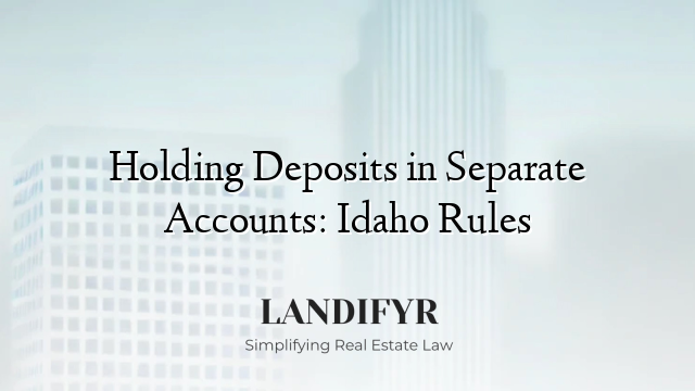 Holding Deposits in Separate Accounts: Idaho Rules