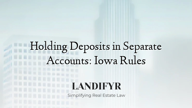 Holding Deposits in Separate Accounts: Iowa Rules