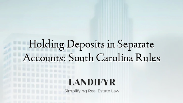 Holding Deposits in Separate Accounts: South Carolina Rules